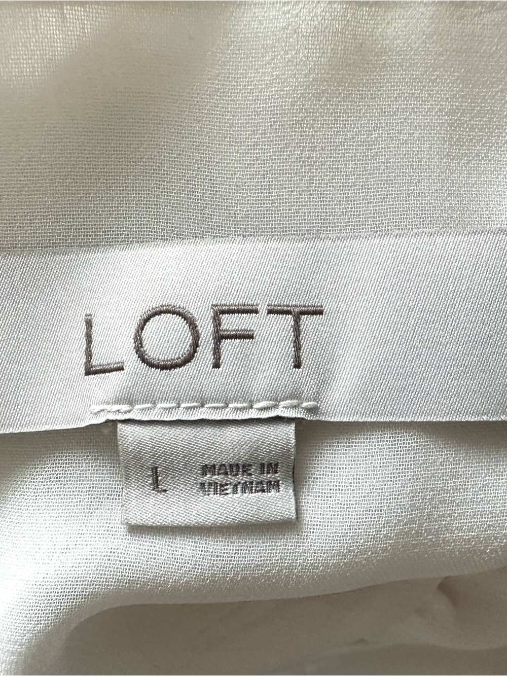 LOFT Ivory V-Neck Swiss Dot Peplum Top - Picture 5 of 7